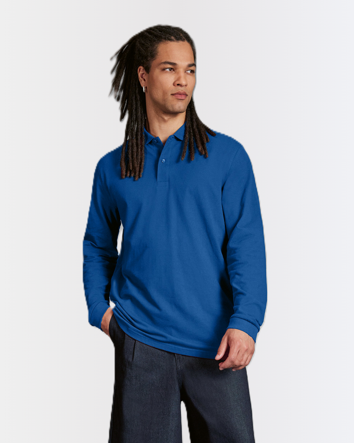 Polo homme manches longues 180g