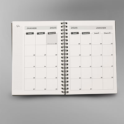 Agenda mensuel professionnel 2027
